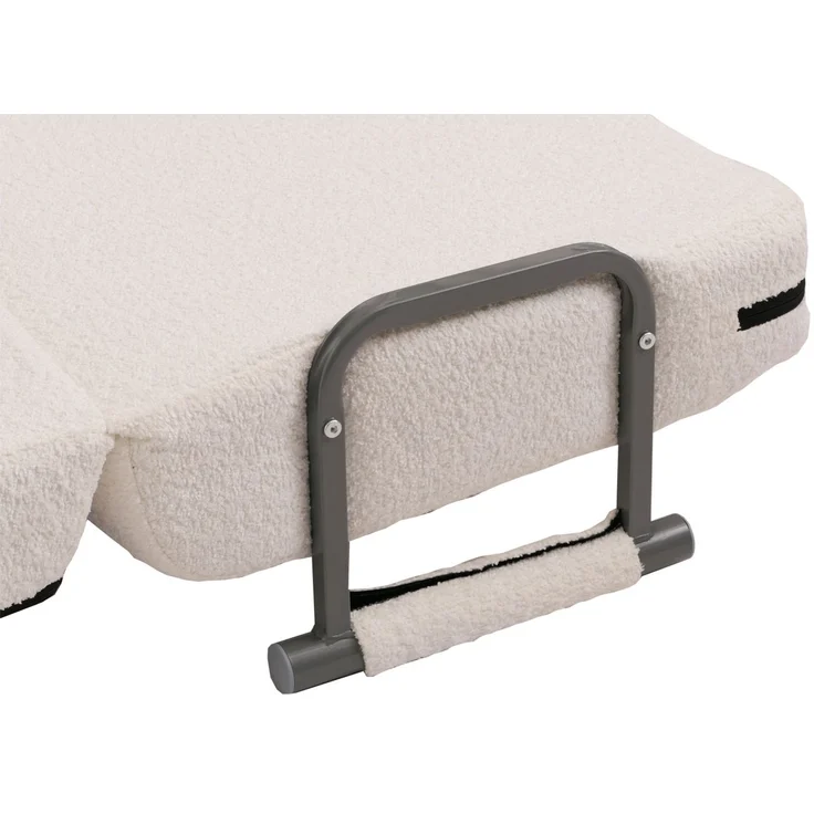 Mendler Schlafsessel HWC-K29, Klappsessel Schlafsofa Gästebett, Liegefläche 190x100 cm, Stoff Bouclé (500g/m²) ~ creme – Bild 8