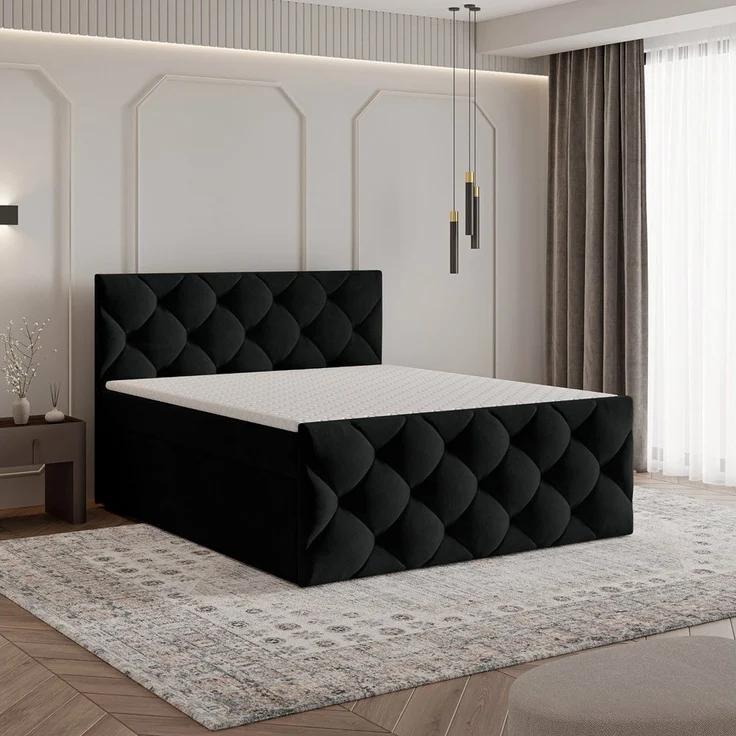 Masseno Boxbett ROVARI 160x200 cm mit Bonell Matratze und Topper – Bild 5
