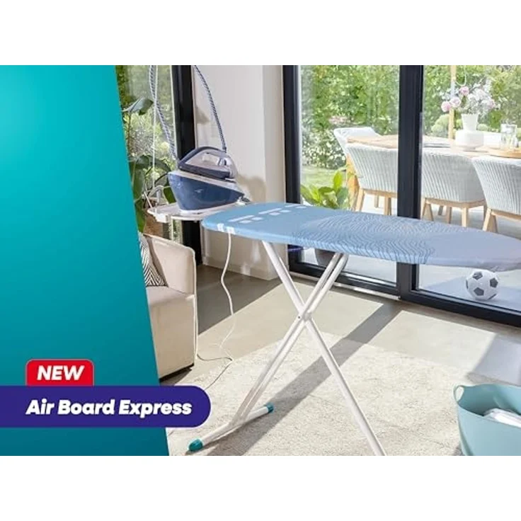 Leifheit Bügelbrett Bügeltisch AirBoard Express M Solid, Bügelfläche 38.0x120.0 cm, Höhenverstellbar, Bügelfläche 120x38 cm, auch für Dampfstationen – Bild 3