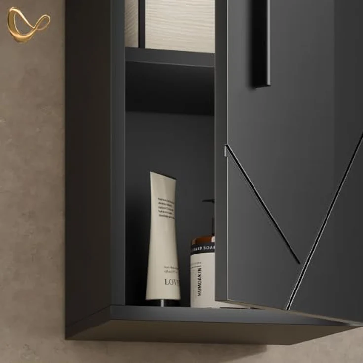 Livinity® Hängeschrank Ronco, Anthrazit Hochglanz, 30 x 59 cm – Bild 7