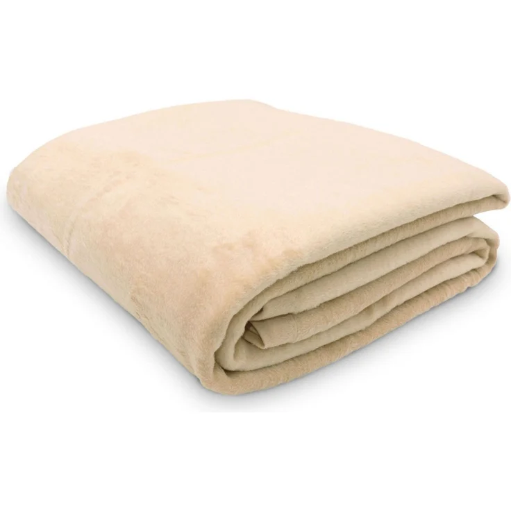 ZOLLNER Kuscheldecke mit Einfassband, 150x200 cm, beige – Bild 1