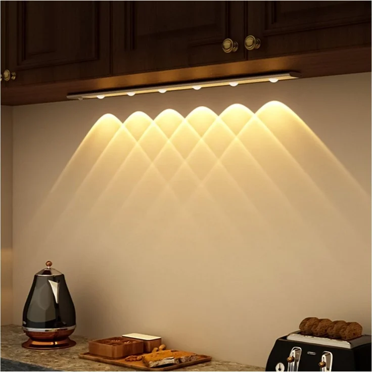proventa LED Unterbauleuchte Akku LED-Unterbauleuchte, LED, Bewegungssensor dimmbar 68cm 1,5W USB-C RGB warmweiß – Bild 4