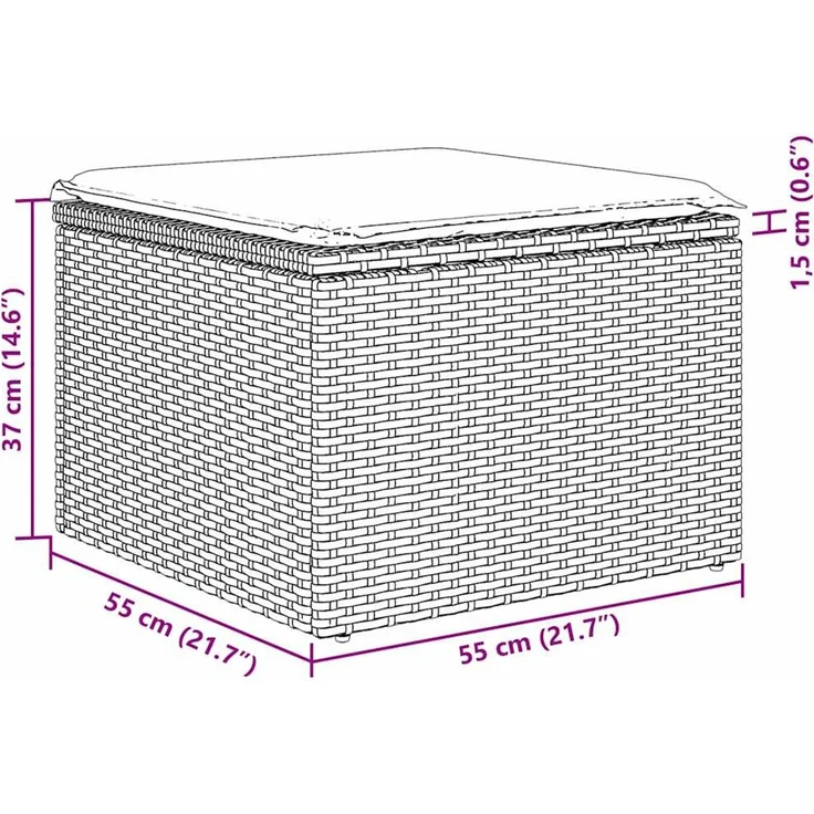 vidaXL Sofa Set 4 stk. Schwarz Poly-Rattan 3346336 – Bild 5