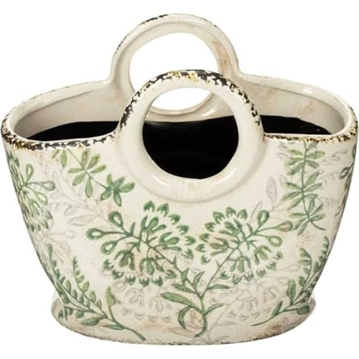 Viana Übertopf Keramik Pflanzgefäß mit floralen Motiven für Wohnbereich und – Bild 5