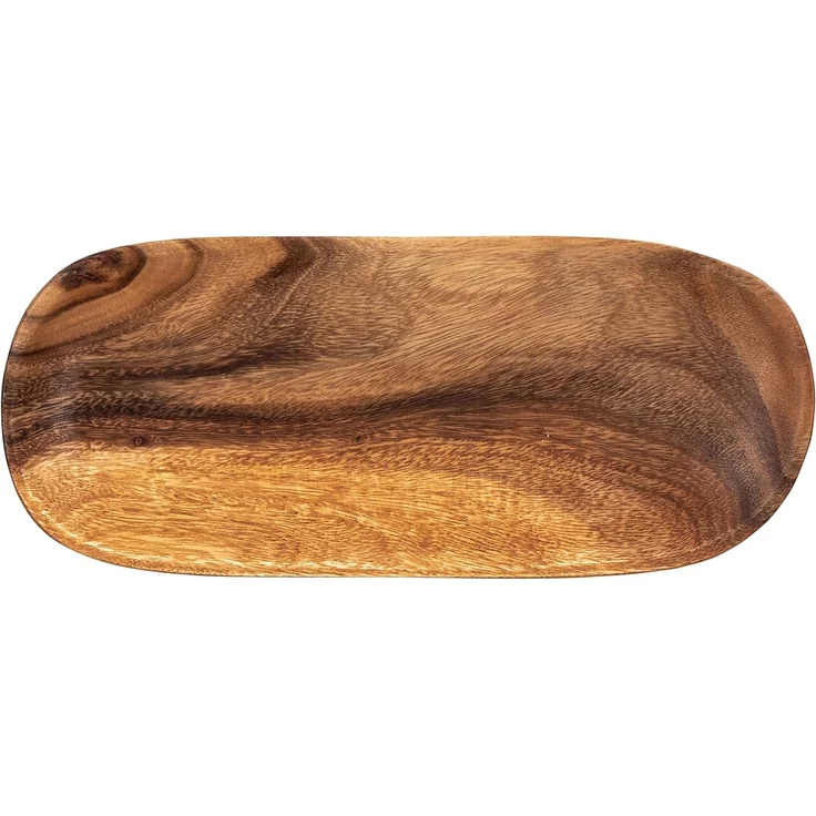 Levandeo® Dekotablett, Holztablett Akazie 35x15cm Rechteckig Schale Obstschale Tablett Oval