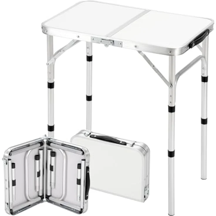 Velway Campingtisch Klappbar Höhenverstellbar 60x40cm – Bild 1