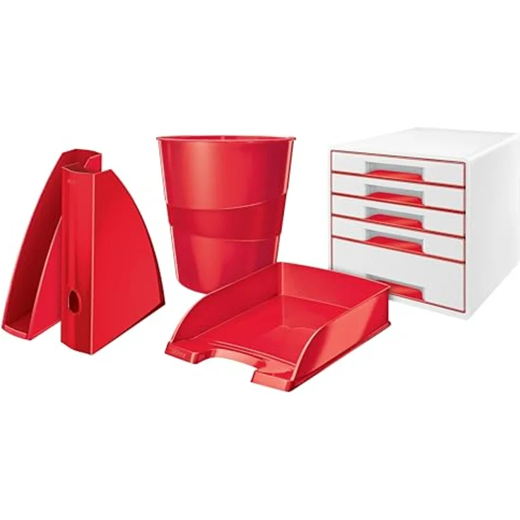 Leitz Papierkorb Wow 15l Polystyren rot – Bild 7
