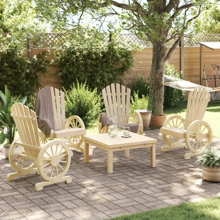 vidaXL Adirondack-Gartenstühle 4 Stk. Massivholz Tanne 3207117 – Bild 7
