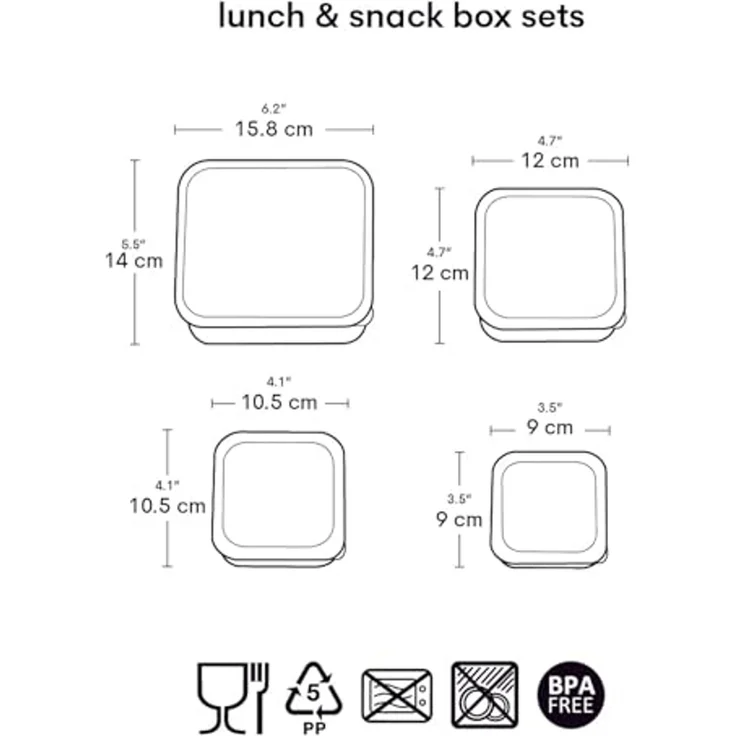 A Little Lovely Company Lunchbox Snackbox Set, Polypropylen, (4-tlg) – Bild 6