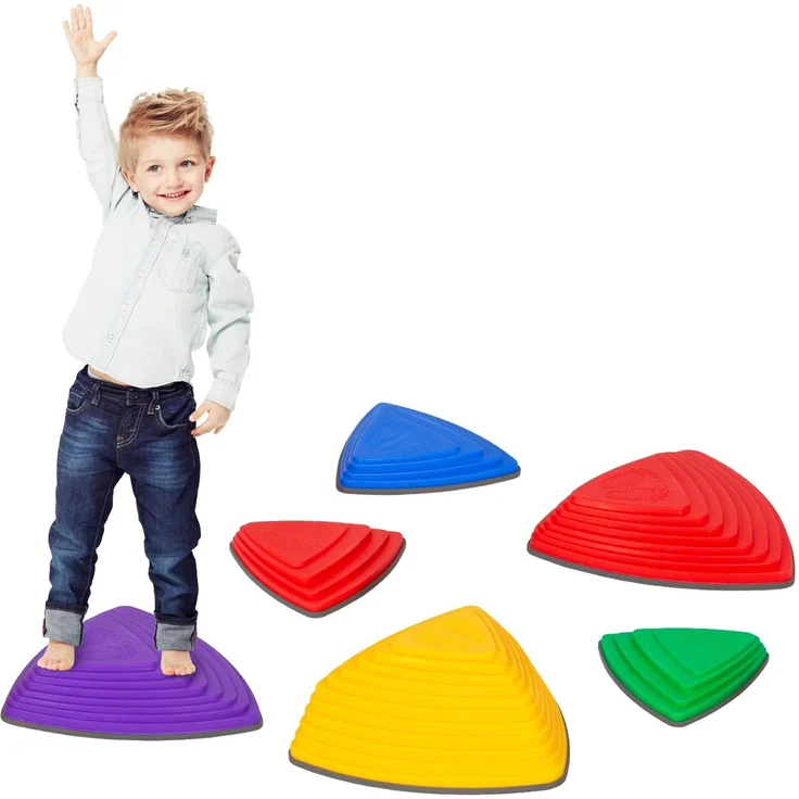 Leogreen Balanciersteine für Kinder Stapelstein Balanciersteine, 6 Stück, fördert das Gleichgewicht und die Koordination, für den Innen- und Außenbereich geeignet, leuchtende farben – Bild 3