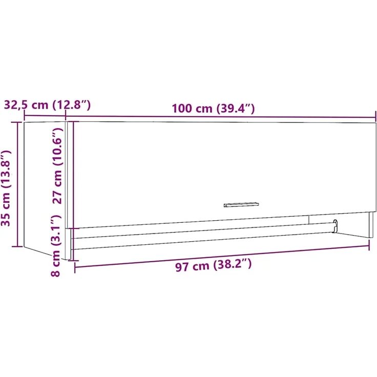 vidaXL Kleiderschrank Artisan-Eiche 100x32,5x35 cm Holzwerkstoff 856617 – Bild 8