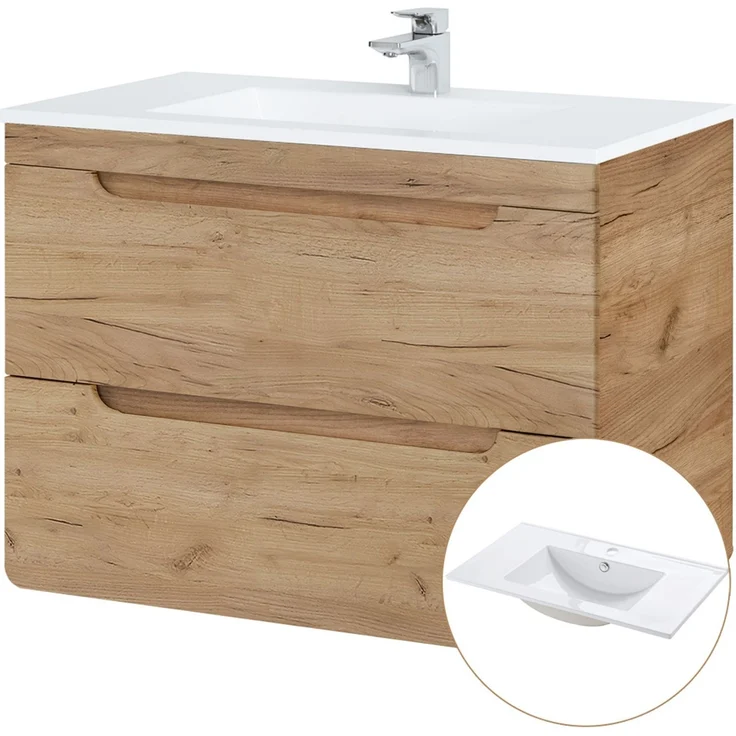 Bademöbel Komplett Set LUTON-56-CRAFT, Wotan Eiche Nb, B/H/T ca. 180/200/46 cm – Bild 2