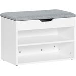 SoBuy FSR25-HG Schuhbank, Spanplatte, Melamin, Weiß, 60 x 43 x 30 cm