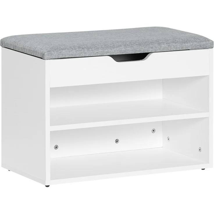 SoBuy FSR25-HG Schuhbank, Spanplatte, Melamin, Weiß, 60 x 43 x 30 cm – Bild 1