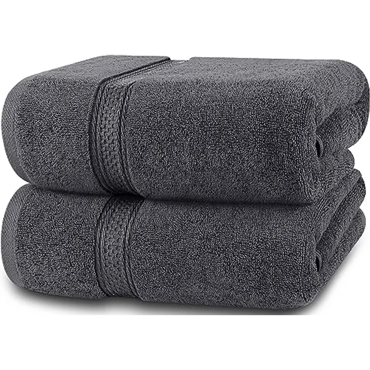 Utopia Towels Badetücher Set Premium, 100% ringgesponnene Baumwolle, 69 x 137 cm, sehr saugfähig, grau, 2er-Pack – Bild 1