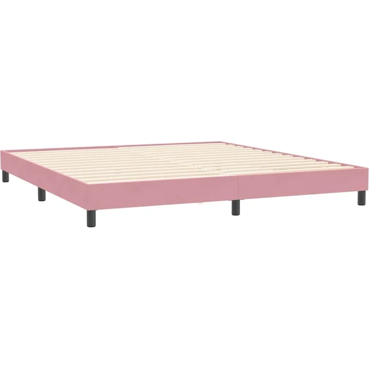 vidaXL Boxspringbett ohne Matratze Rosa 200x210 cm Samt 3315848 – Bild 4