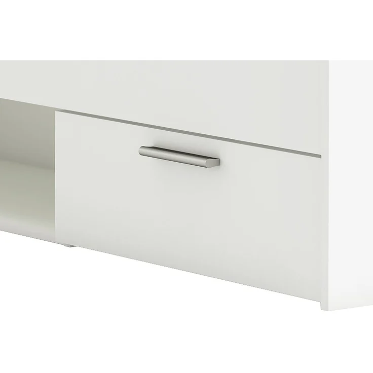 Stauraumbett >Lorenzo< in Perle Weiß - 94.5x74.2x204.3cm (BxHxT) – Bild 4