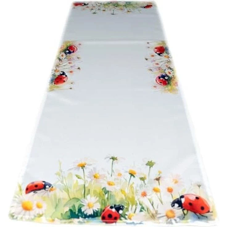 texpot Tischdecke Tischläufer Druck Marienkäfer & Gänseblümchen Frühling (1-tlg) – Bild 2