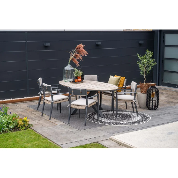 Gardissimo ARMATI Nonwood Alu-Gartentisch Gartenmöbel 180x115cm (oval) – Bild 4
