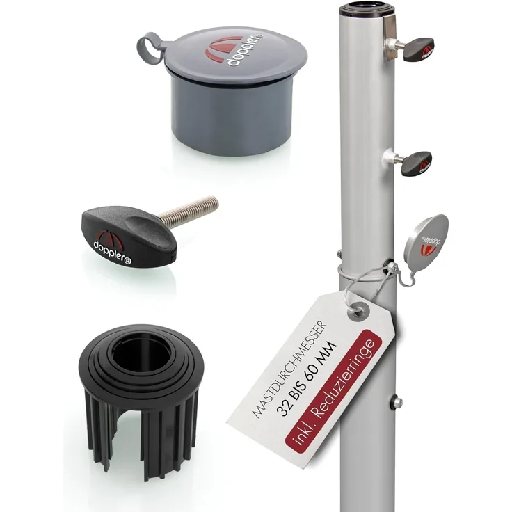 Doppler ALU Bodenhülse Universal mit Bodenanker für Rohr ø 32 - 60 mm