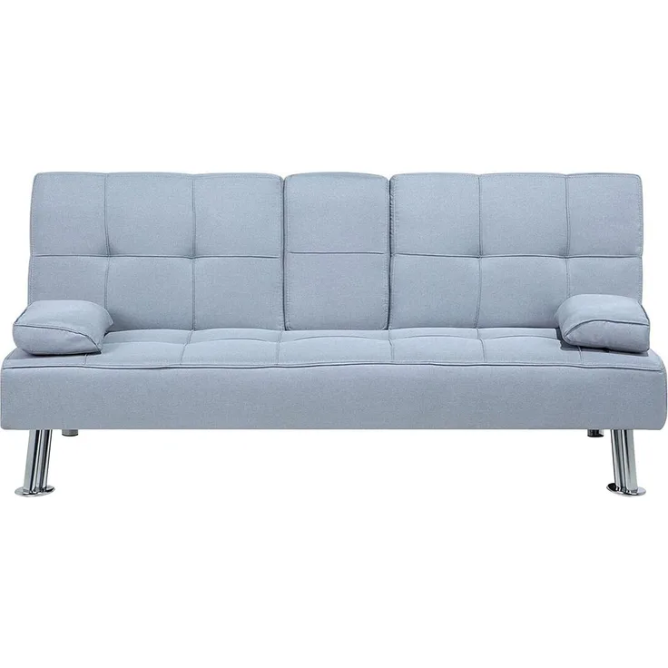 Schlafsofa 3-Sitzer Polsterbezug hellgrau ROXEN