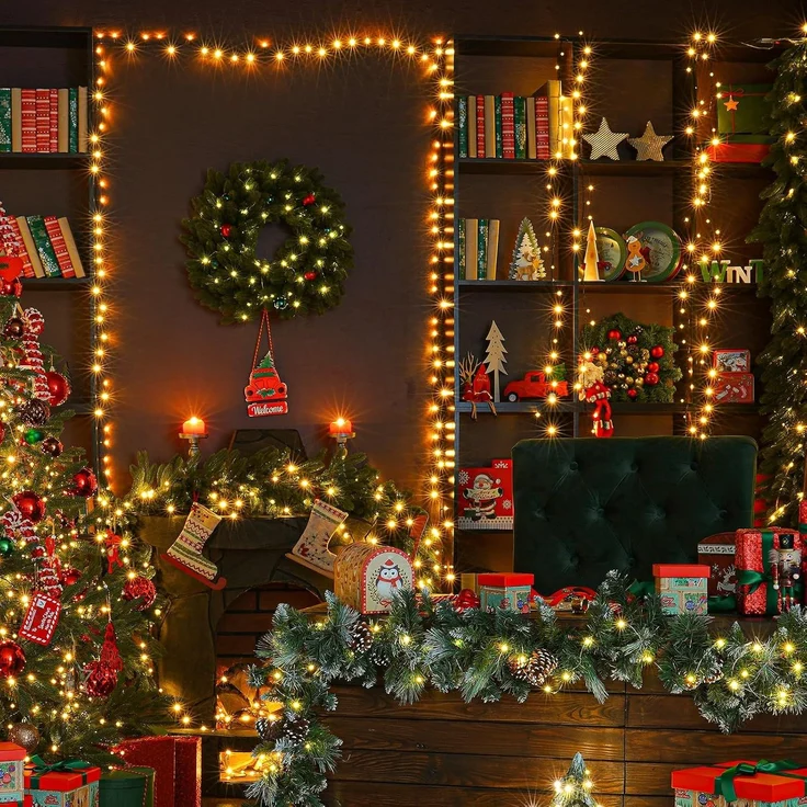 SALCAR 26m 360er LED Lichterkette Weihnachtsbaum (23m Lichterkette + 3m Stromkabel) Warmweiß – Bild 5
