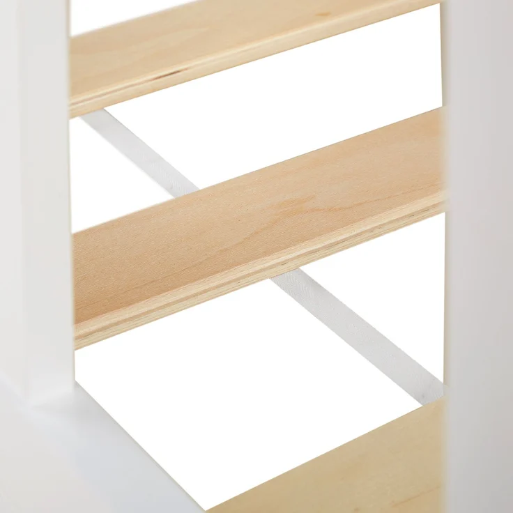 Hochbett mit Lattenrost 90x200 Turm Rutsche Stockbett Kinderbett Holz Kiefer Vorhang grau Sterne – Bild 9