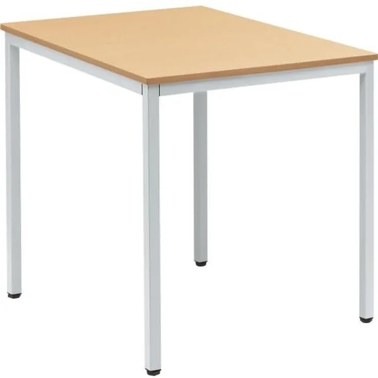 Soennecken Konferenztisch 800x700mm Gestell alusilber Platte buche