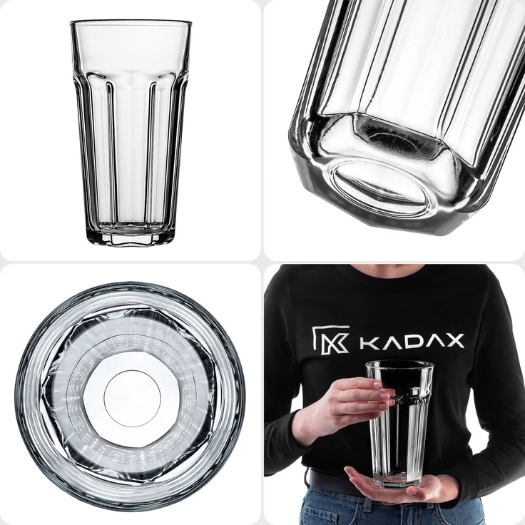 KADAX Getränkegläser, Spülmaschinenfeste 635ml Longdrinkgläser aus Neutrum-Calcium-Glas, stapelbare Cocktailgläser, Wassergläser, Kaffeegläser, Teegläser – Bild 8
