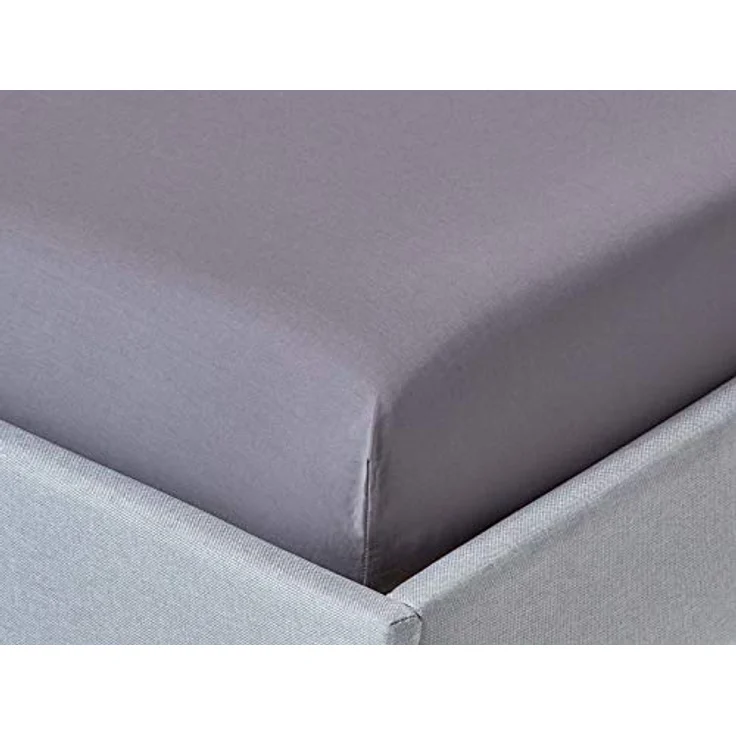 Homescapes Perkal-Spannbettlaken, dunkelgrau, 100% ägyptische Baumwolle, 140x190 cm, Oeko-Tex® zertifiziert, hypoallergen – Bild 1