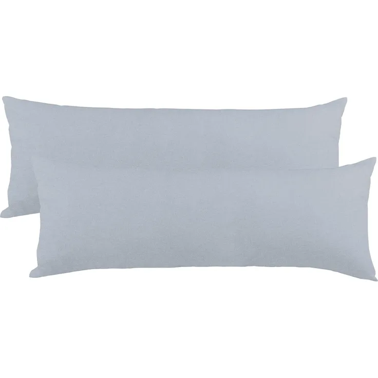 aqua-textil Classic Line Kissenbezug 2er-Set 40x200 cm Silber grau Baumwolle Seitenschläferkissen Bezug Reißverschluss