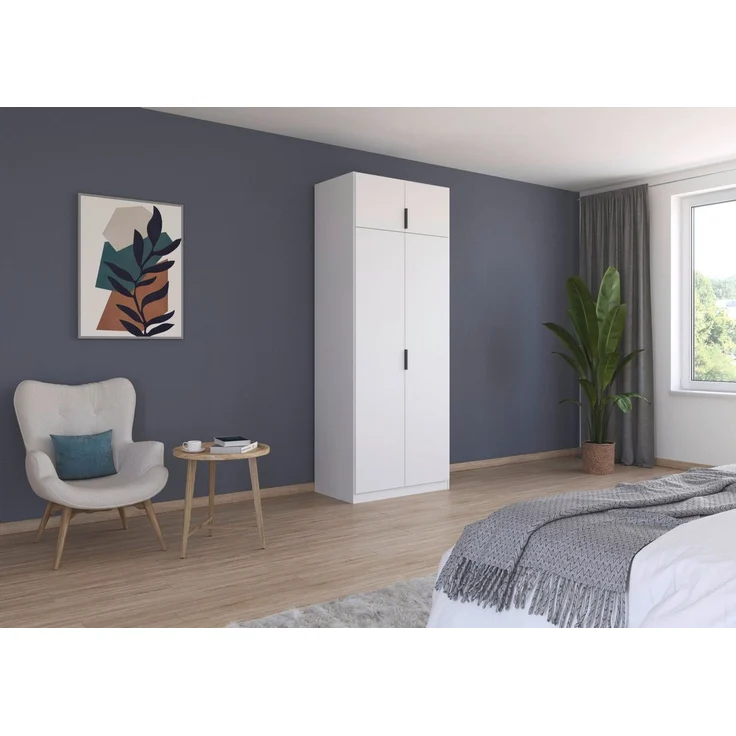 Rauch Möbel Lagoa, Kleiderschrank, Garderobe für Schlafzimmer, Kinderzimmer, Jugendzimmer 4-türig, mit Zubehör Premium, Farbe Weiß, Breite 91 – Bild 2