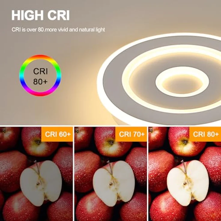 Comely LED Deckenleuchte Runden, 28cm 28W Weiß Moderne Deckenlampe Deckenbeleuchtung für Schlafzimmer, Wohnzimmer, Flur, Warmes Licht 3000K – Bild 8