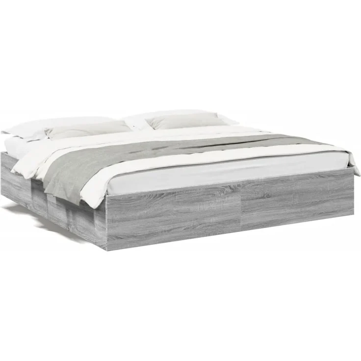 vidaXL Bettgestell Grau Sonoma 180x200 cm Holzwerkstoff 3280998 – Bild 1
