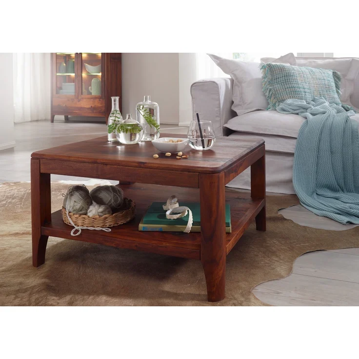 Couchtisch Sheesham70x70x40 walnuss geölt BROOKLYN #10 – Bild 6