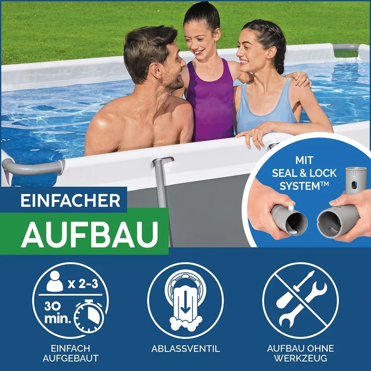 Power Steel™ Frame Pool, Grau, 404 x 201 x 100 cm – Bild 6