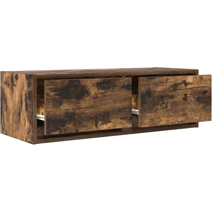 2 pcs TV-Schrank, Lowboard Räuchereiche 80x31x25,5 cm Holzwerkstoff – Bild 4