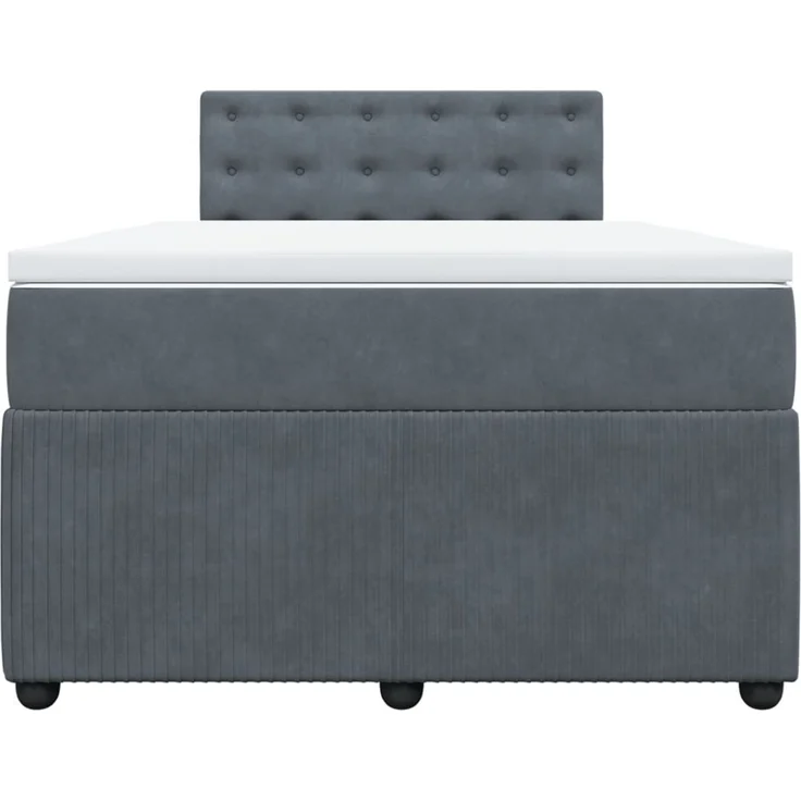 vidaXL Boxspringbett mit Matratze Dunkelgrau 120x200 cm Samt 3290023 – Bild 6