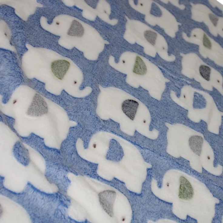 Pettimania Fleece Decke mit Elefanten-Motiv blau, Maße: 40 x 60 cm – Bild 3