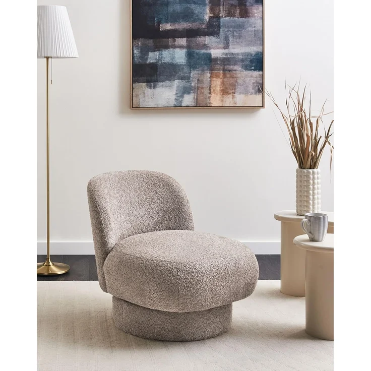 Sessel Bouclé taupe mit Drehfunktion AYLO – Bild 2