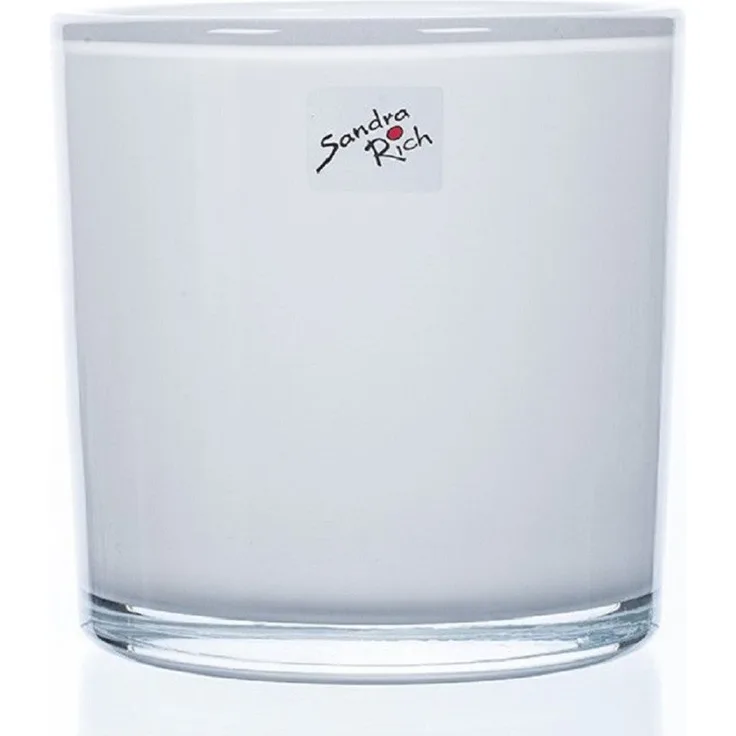 Sandra Rich Übertopf SANDRA RICH, Glasübertopf WEISS "cylindrical heavy Pot H 14cm/14cm"