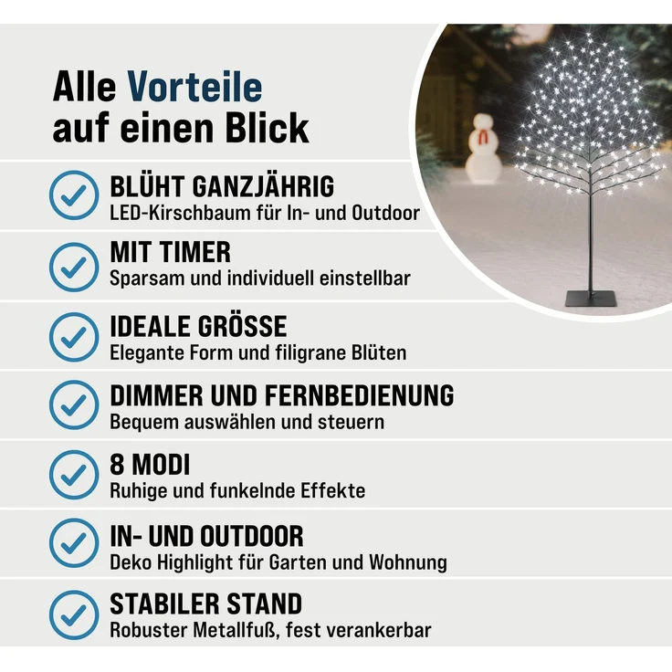 MONZANA® Kirschblütenbaum 2er Set 180 cm 200 LED Kaltweiß – Bild 10