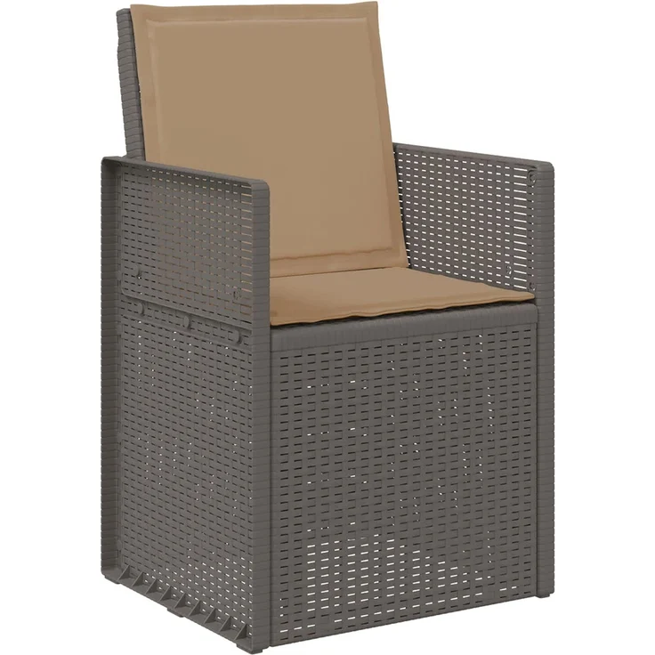 vidaXL Garten Esszimmerstühle 2 pcs Hellgrau und Taupe PP 8000012 – Bild 4