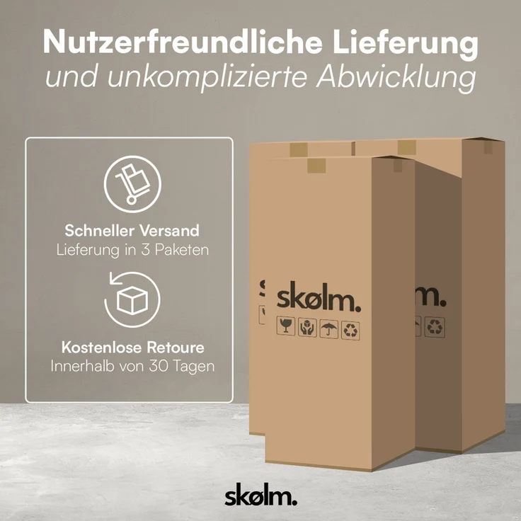 skølm 'Lofn' Modulares Sofa 4 Sitzer, 300x200 cm, Vollschaumcouch mit Metallgestell, Cord braun, Schlafsofa vakuumverpackt, kein Aufbau erforderlich – Bild 11