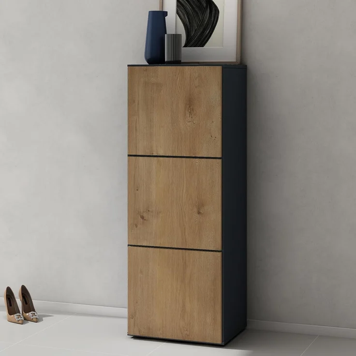 doporro Schuhschrank Schuhregal Schuhständer mit 3 Fächern Schuhschrank02 – Bild 1