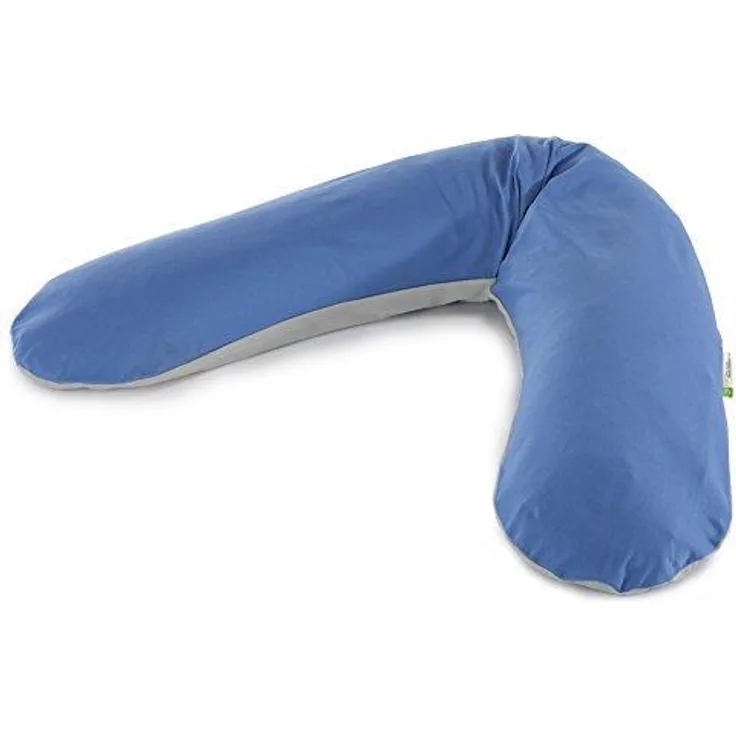 Theraline 51019502 Das Original Kissen hergestellt aus Bio-Stoffen inklusive Bezug, 190 cm, grau/mittelblau