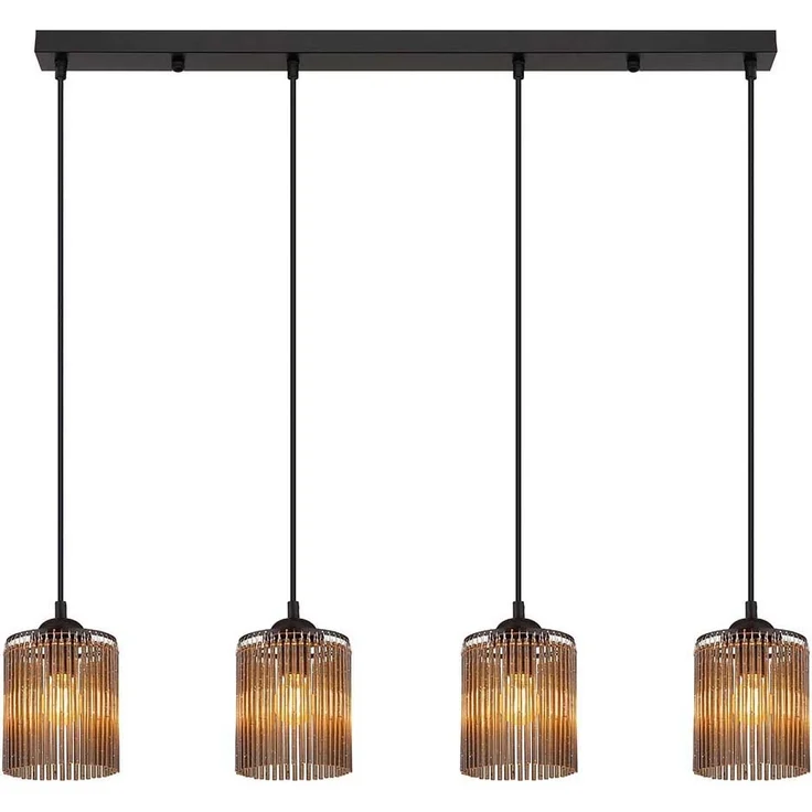 Pendelleuchte, rauchfarben, schwarz, H 133 cm – Bild 7