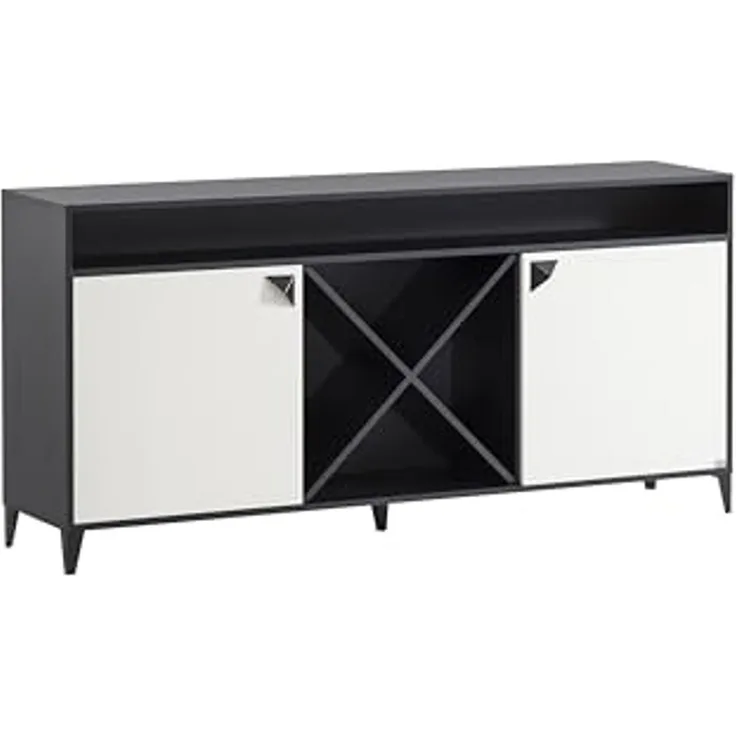 LOOKS BY WOLFGANG JOOP Sideboard Classic, schwarz matt/cremebeige, 179,2 x 39 x 85,8 cm
