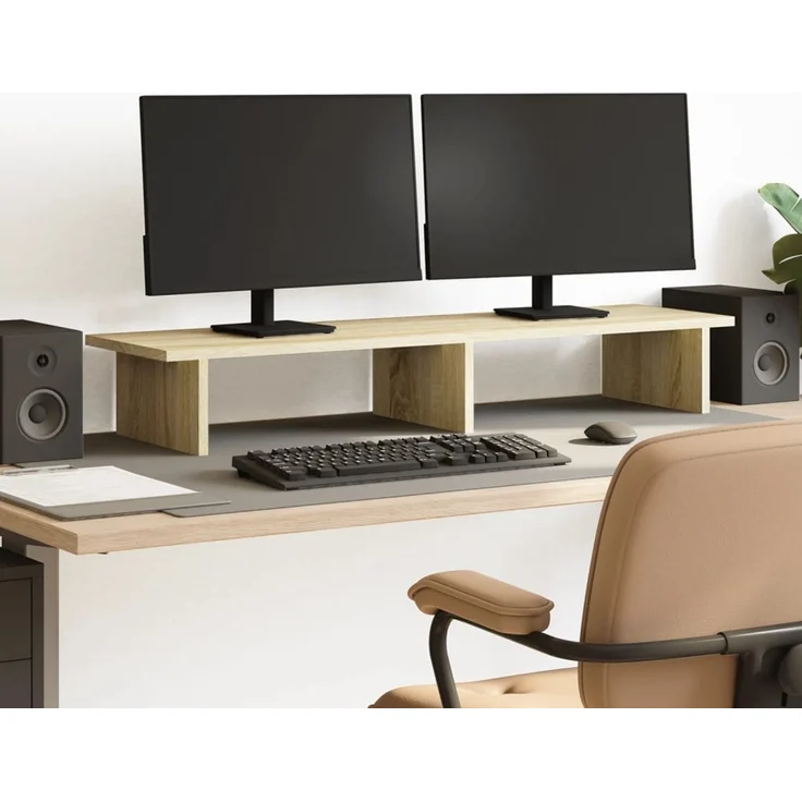 vidaXL Monitorständer Sonoma-Eiche 100x27x15 cm Holzwerkstoff 854708 – Bild 1