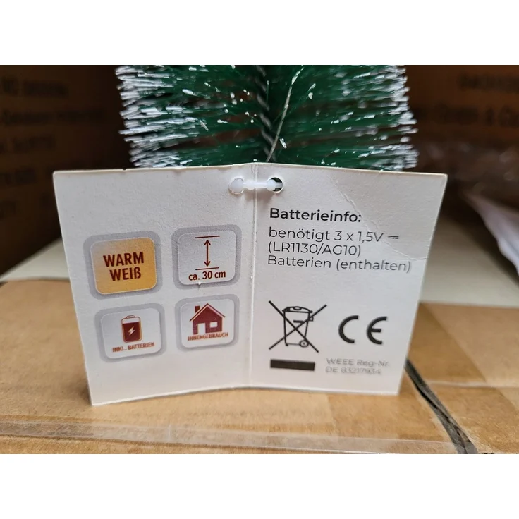 BURI Deko Tannenbaum 30cm LED beschneit Weihnachtsbaum Weihnachtsdeko Tischdeko Baum – Bild 2